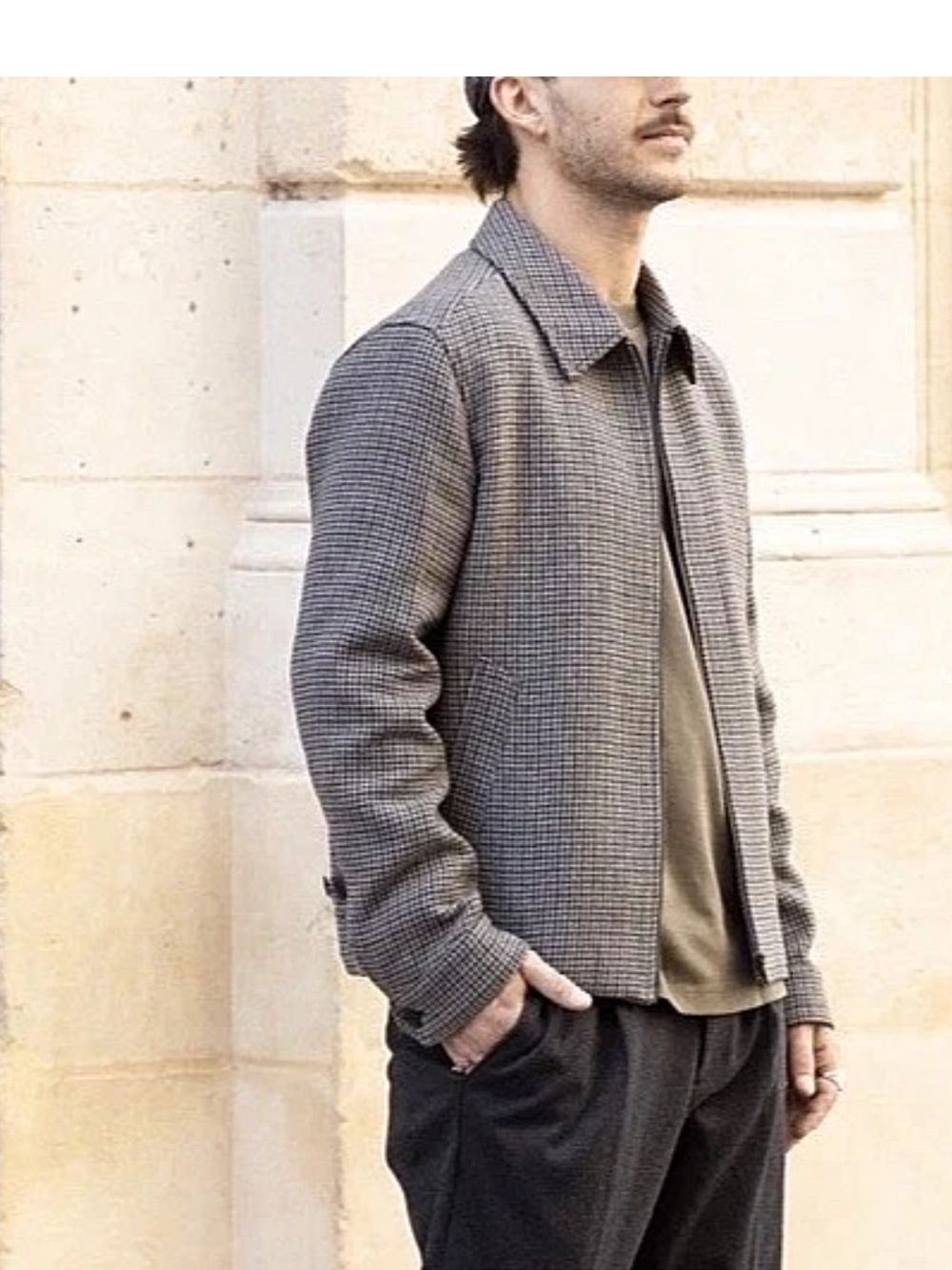 Uniqlo Single Collar Short Blouson Houndstooth Checked Size S